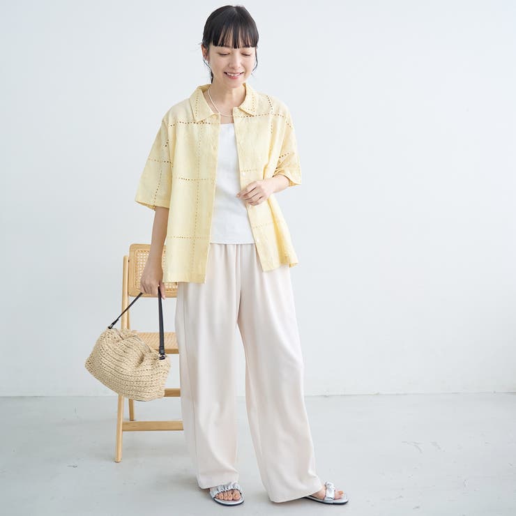 パッチワーク風フラワー刺繍半袖シャツ | coen【women】 | 詳細画像15 