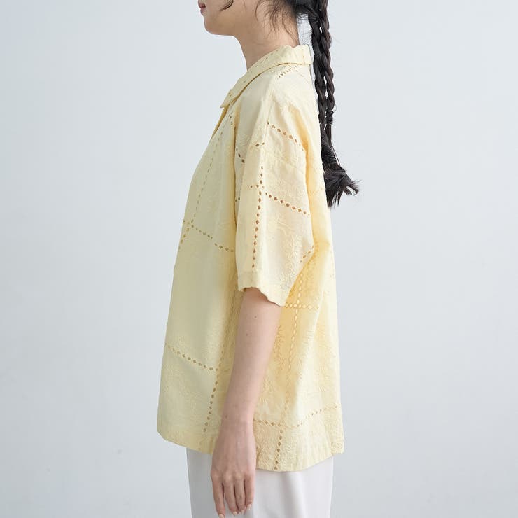 パッチワーク風フラワー刺繍半袖シャツ | coen【women】 | 詳細画像22 