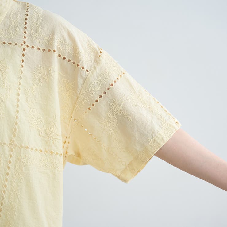 パッチワーク風フラワー刺繍半袖シャツ | coen【women】 | 詳細画像25 
