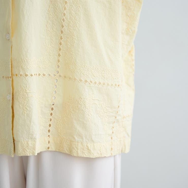 パッチワーク風フラワー刺繍半袖シャツ | coen【women】 | 詳細画像26 