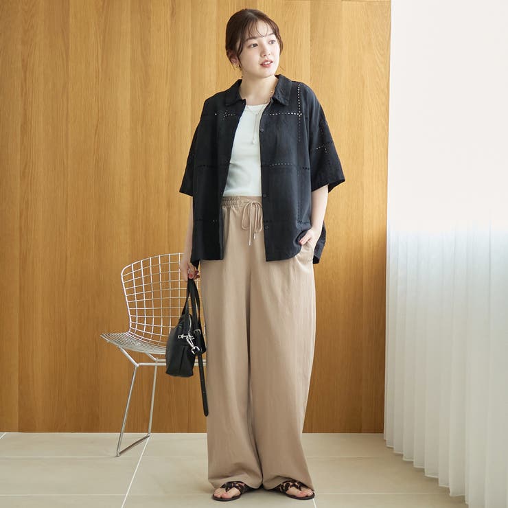 パッチワーク風フラワー刺繍半袖シャツ | coen【women】 | 詳細画像8 