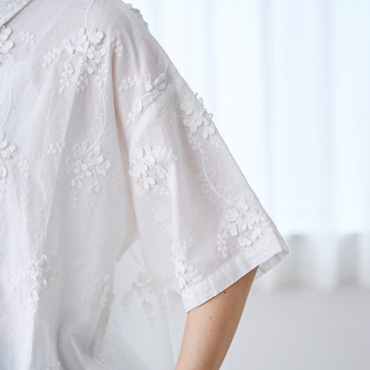 3Dフラワー刺繍 ハーフスリーブシャツ | coen【women】 | 詳細画像31 