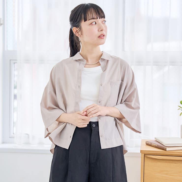【吸水速乾 / 防しわ】シアー ポリエステルボイル 半袖シャツ | coen【women】 | 詳細画像16 