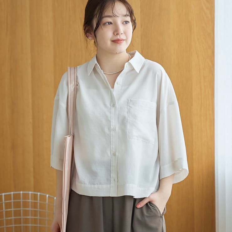 OFF WHITE | 【吸水速乾 / 防しわ】シアー ポリエステルボイル 半袖シャツ | coen【women】
