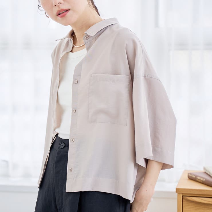 BEIGE | 【吸水速乾 / 防しわ】シアー ポリエステルボイル 半袖シャツ | coen【women】