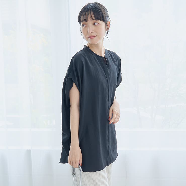 ポリエステルボイル タックバンドカラーシアーシャツ | coen【women】 | 詳細画像15 