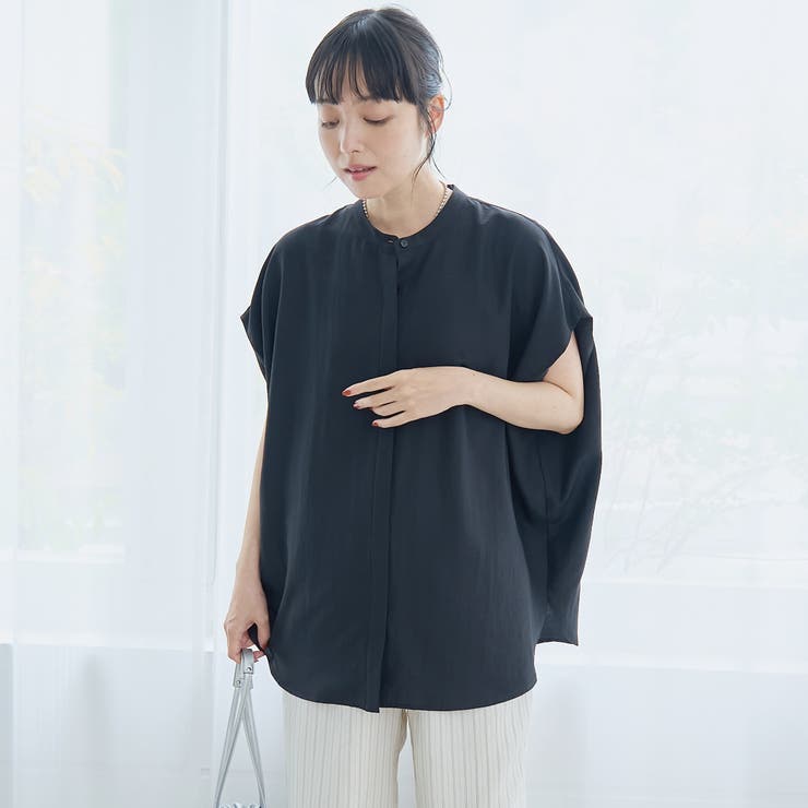 ポリエステルボイル タックバンドカラーシアーシャツ | coen【women】 | 詳細画像17 