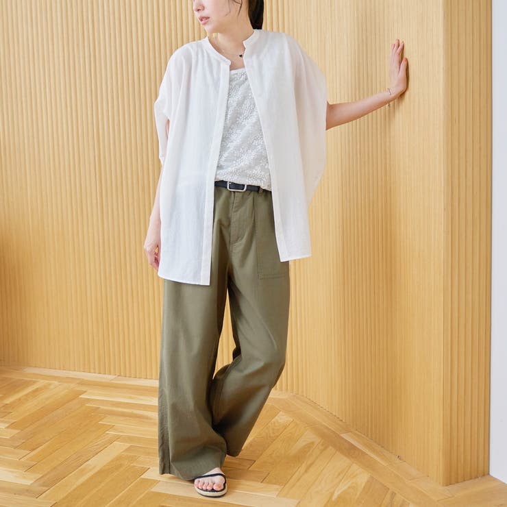ポリエステルボイル タックバンドカラーシアーシャツ | coen【women】 | 詳細画像2 