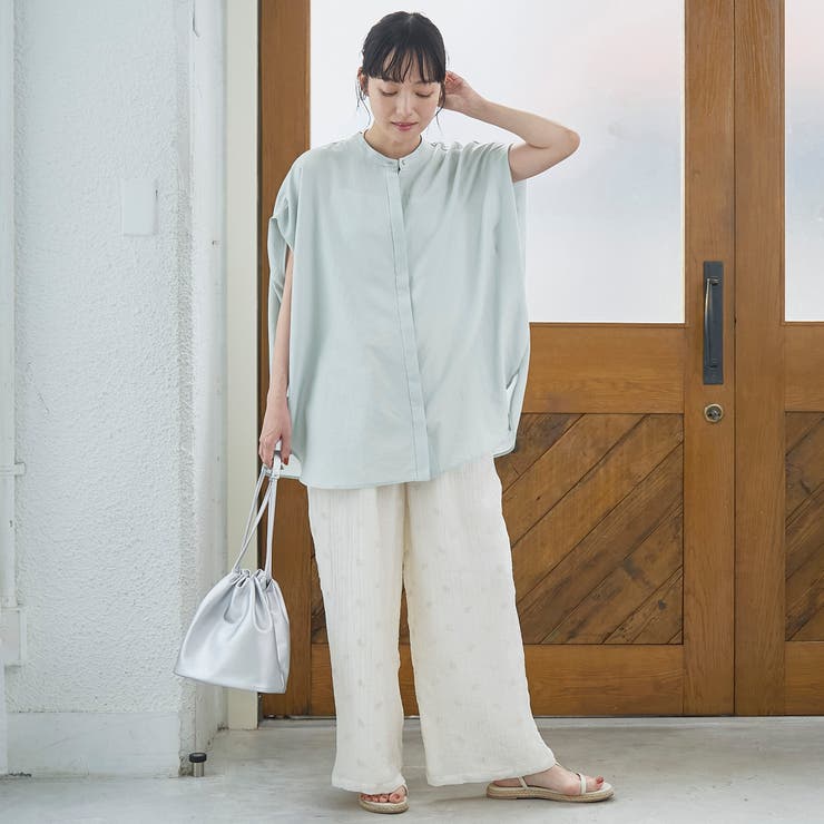 ポリエステルボイル タックバンドカラーシアーシャツ | coen【women】 | 詳細画像20 