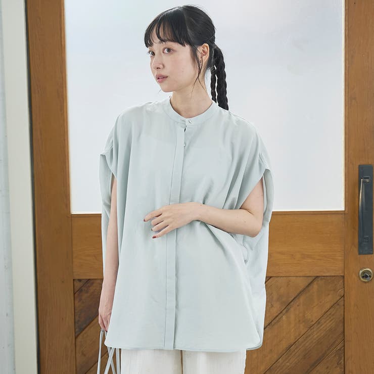 ポリエステルボイル タックバンドカラーシアーシャツ | coen【women】 | 詳細画像22 