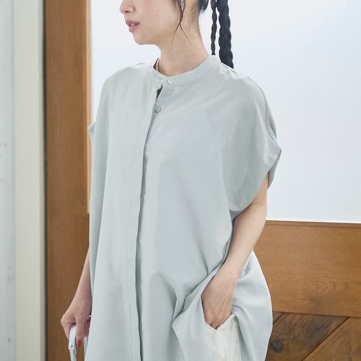 ポリエステルボイル タックバンドカラーシアーシャツ | coen【women】 | 詳細画像24 