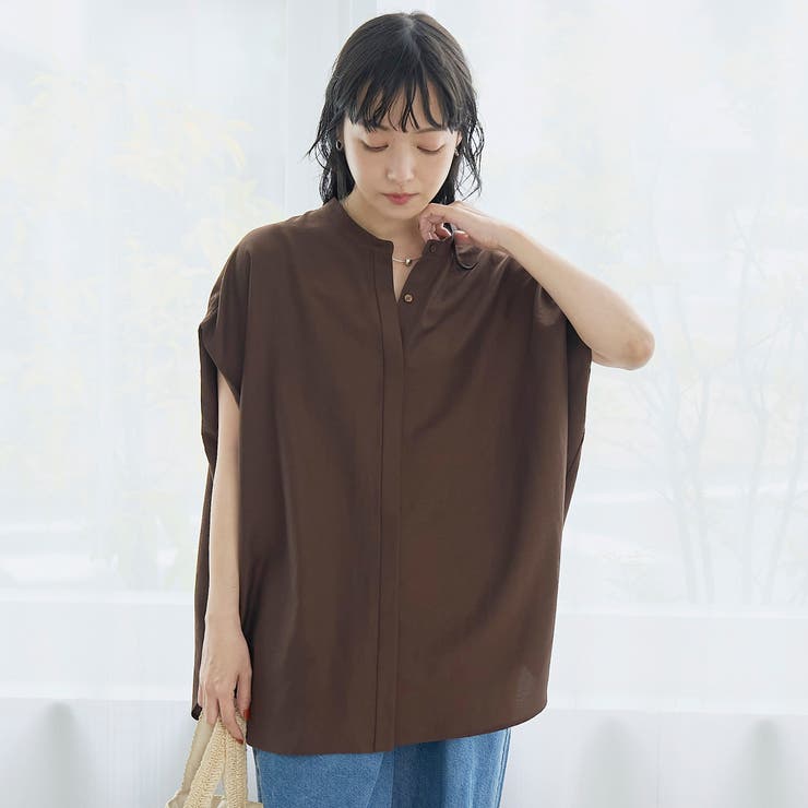 ポリエステルボイル タックバンドカラーシアーシャツ | coen【women】 | 詳細画像34 