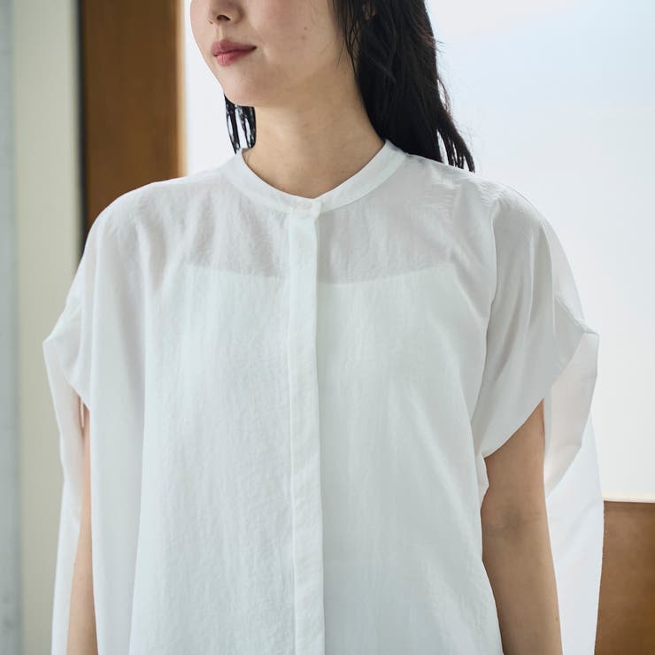 ポリエステルボイル タックバンドカラーシアーシャツ | coen【women】 | 詳細画像41 