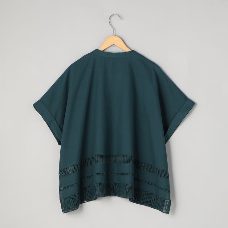 裾刺繍レース スキッパーシアーバンドカラーブラウス | coen【women】 | 詳細画像25 