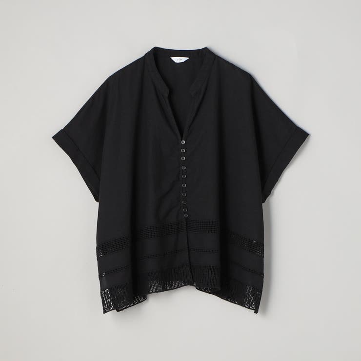裾刺繍レース スキッパーシアーバンドカラーブラウス | coen【women】 | 詳細画像32 