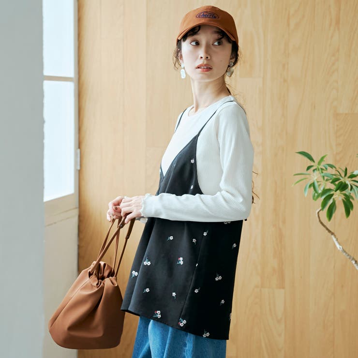 【セットアップ対応】フラワー刺繍 2wayキャミソールチュニックビスチェ | coen【women】 | 詳細画像6 