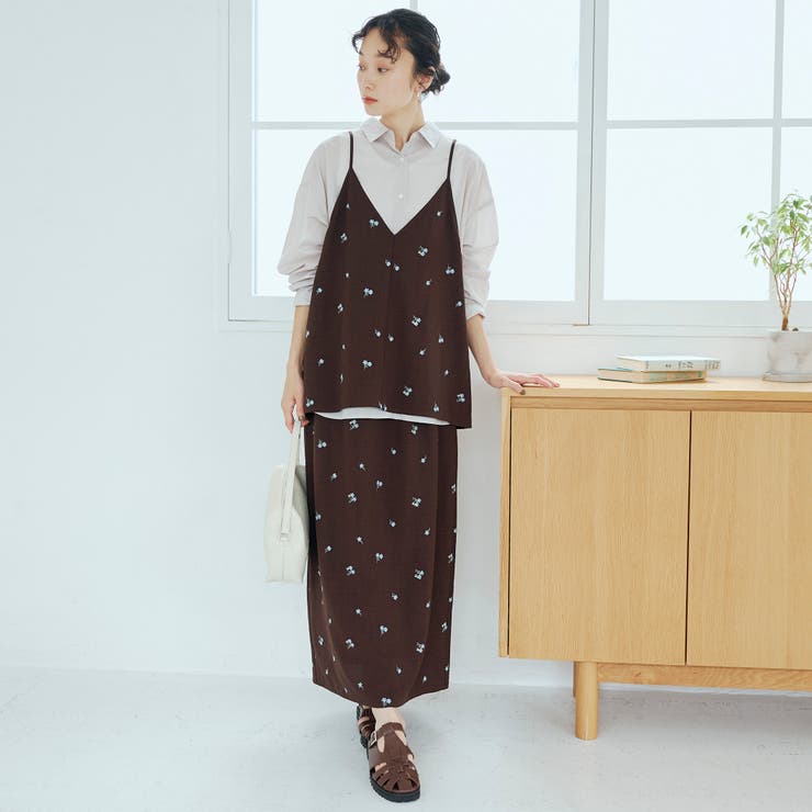 【セットアップ対応】フラワー刺繍 2wayキャミソールチュニックビスチェ | coen【women】 | 詳細画像8 