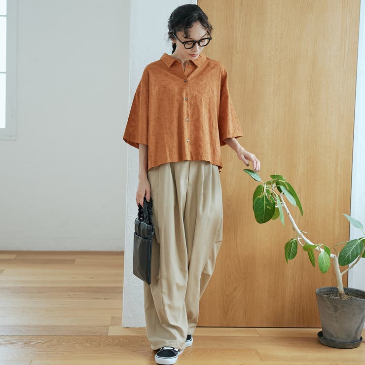 カットジャガード ショート丈レギュラーカラー半袖シャツ | coen【women】 | 詳細画像17 
