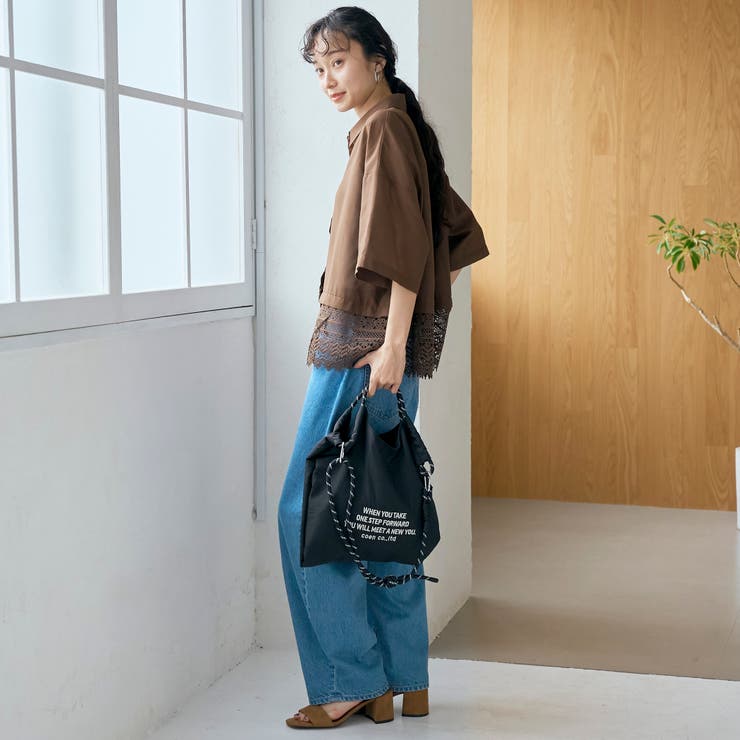 裾レースドッキング レギュラーカラー シアー半袖シャツ | coen【women】 | 詳細画像17 