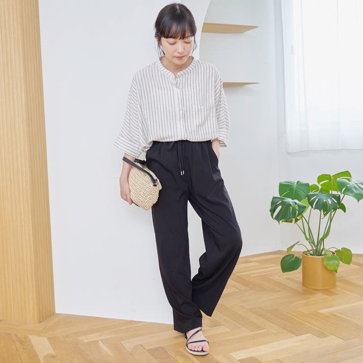 【接触冷感】リネンレーヨンドルマンバンドカラーシャツ | coen【women】 | 詳細画像25 