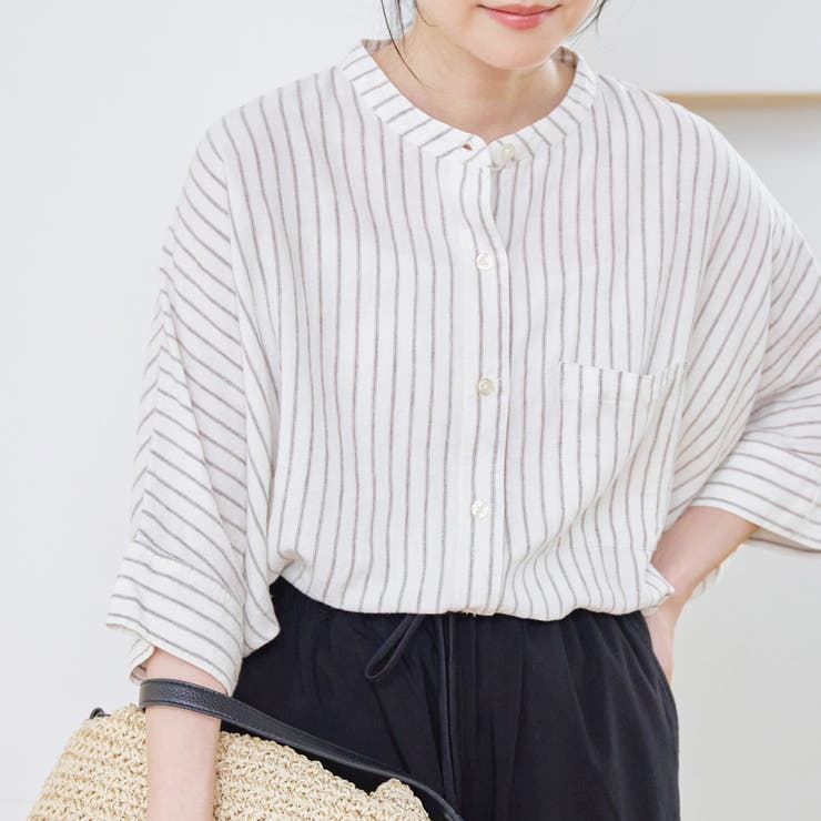 【接触冷感】リネンレーヨンドルマンバンドカラーシャツ | coen【women】 | 詳細画像28 