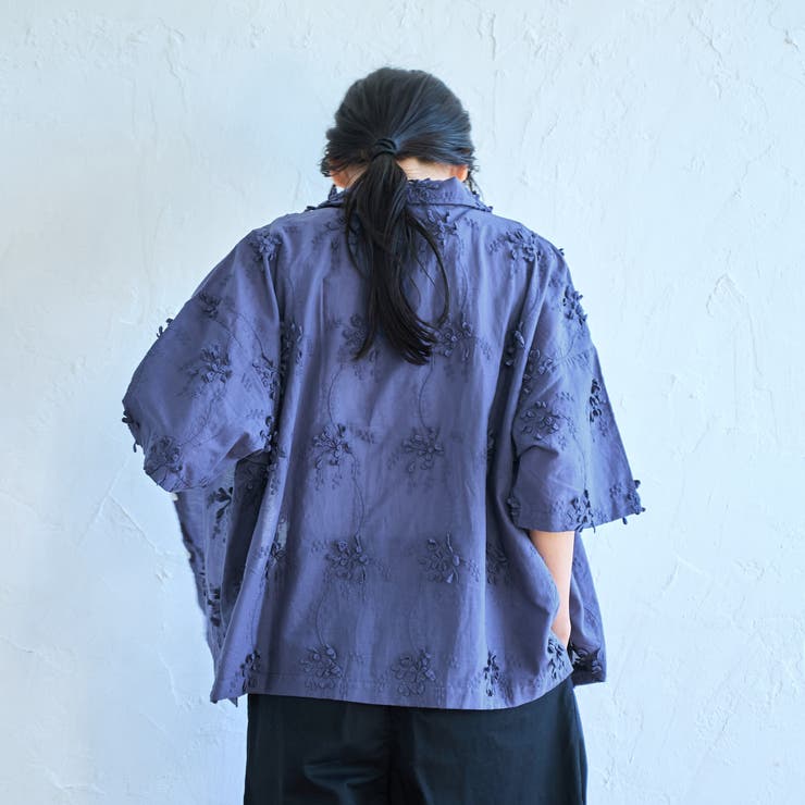 【新色登場・追加】3Dフラワー刺繍 ハーフスリーブシャツ | coen【women】 | 詳細画像19 