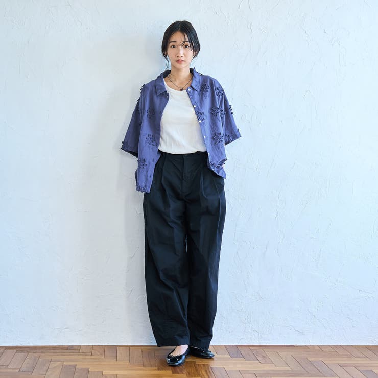 【新色登場・追加】3Dフラワー刺繍 ハーフスリーブシャツ | coen【women】 | 詳細画像20 