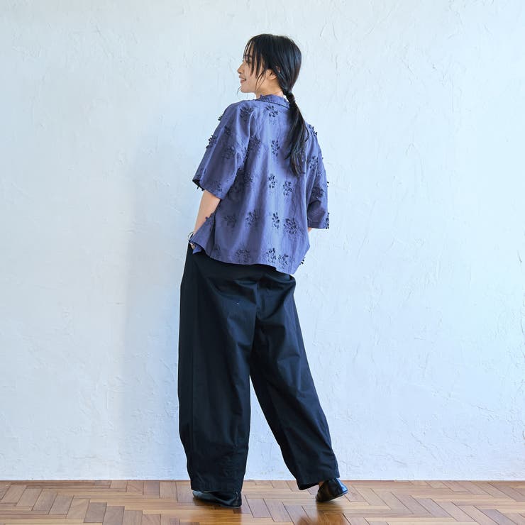 【新色登場・追加】3Dフラワー刺繍 ハーフスリーブシャツ | coen【women】 | 詳細画像22 