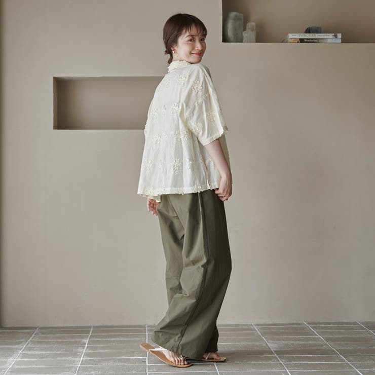 【新色登場・追加】3Dフラワー刺繍 ハーフスリーブシャツ | coen【women】 | 詳細画像28 