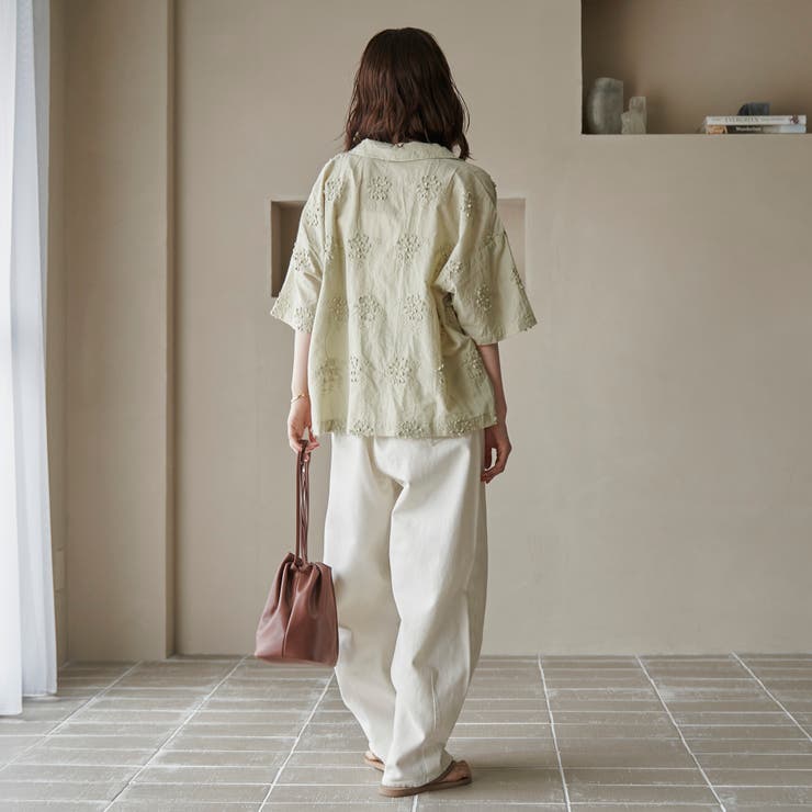 【新色登場・追加】3Dフラワー刺繍 ハーフスリーブシャツ | coen【women】 | 詳細画像35 