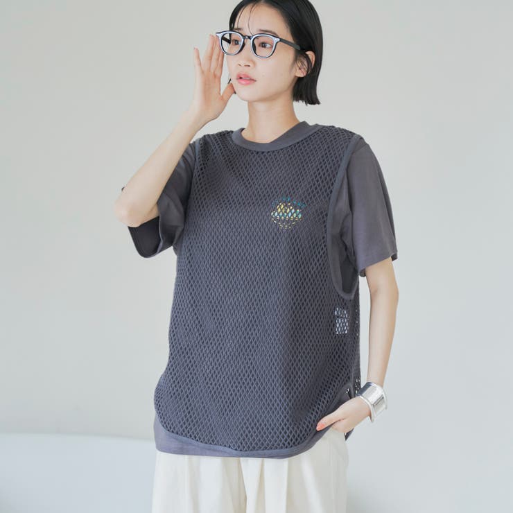 DK.GRAY | メッシュノースリーブ プルオーバー | coen【women】