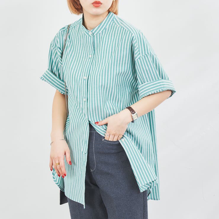 leno&amp;coバンドカラーシャツ　美品 LENO (リノ) BAND COLLAR SHIRT / バンドカラーシャツ