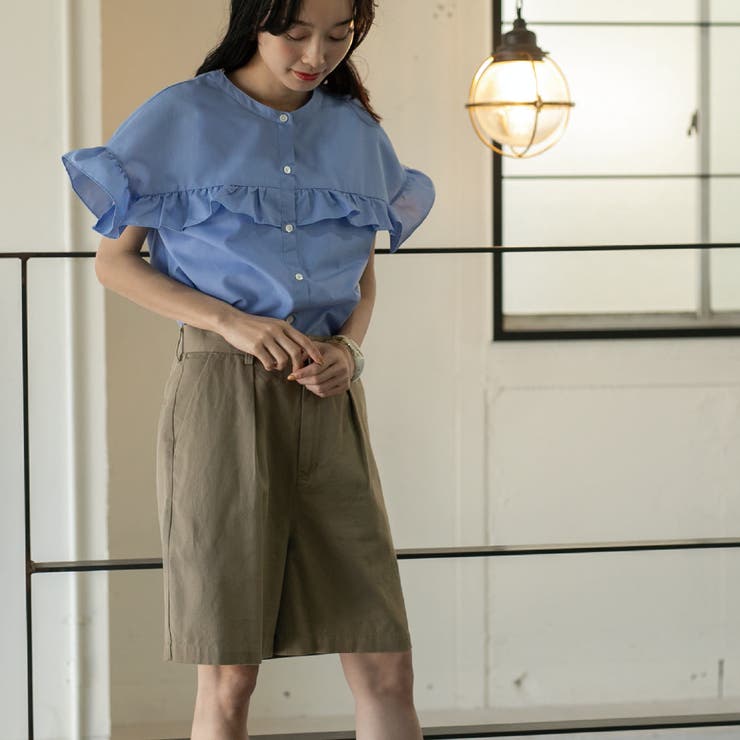 【ぴのこ】新品未使用　アルゴンキン　ブラウス WEB限定】前後2WAYフリルシャツブラウス[品番：COEW0004535