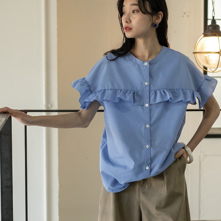 ブラウス シャツ 綿ツイル前後2WAYオーバーブラウス レディース リアルスタイル REAL STYLE シャツ レディース 長袖 綿 コットン