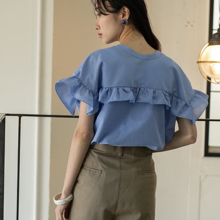 【ぴのこ】新品未使用　アルゴンキン　ブラウス WEB限定】前後2WAYフリルシャツブラウス[品番：COEW0004535