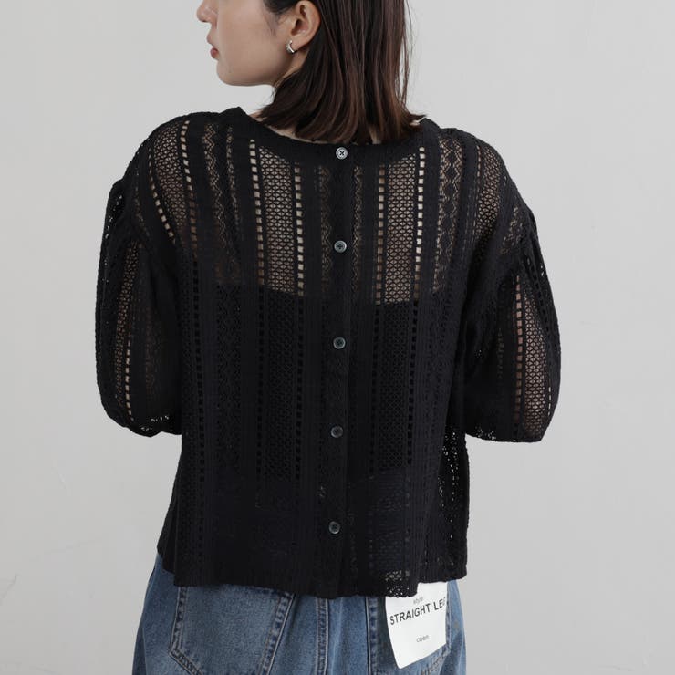 WEB限定】2WAYクラフトレースボリュームスリーブブラウス[品番  