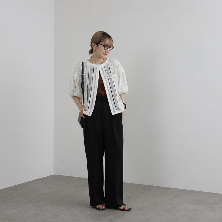 WEB限定】2WAYクラフトレースボリュームスリーブブラウス[品番  
