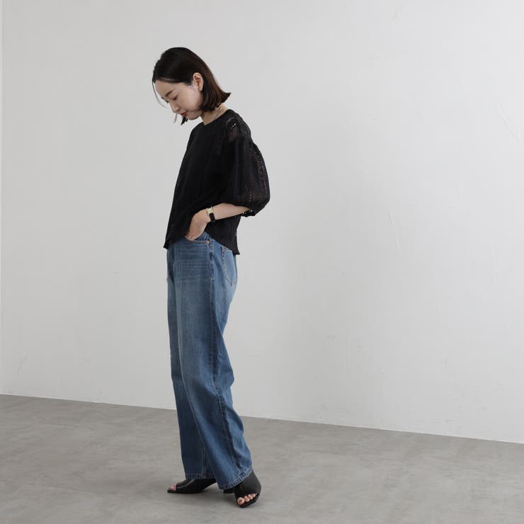 WEB限定】2WAYクラフトレースボリュームスリーブブラウス[品番  