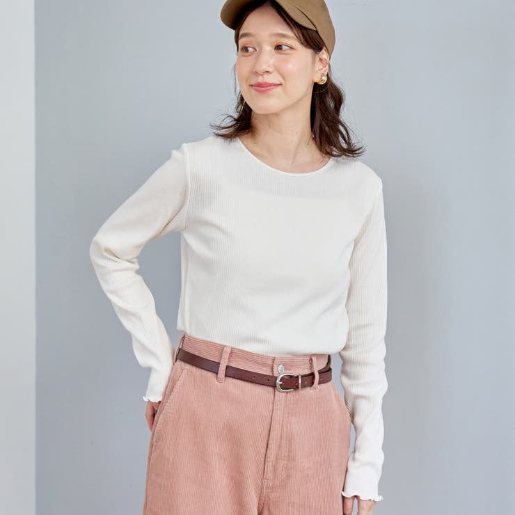 OFF WHITE | 【定番 / 新色追加】メロークルーネックロンT | coen【women】