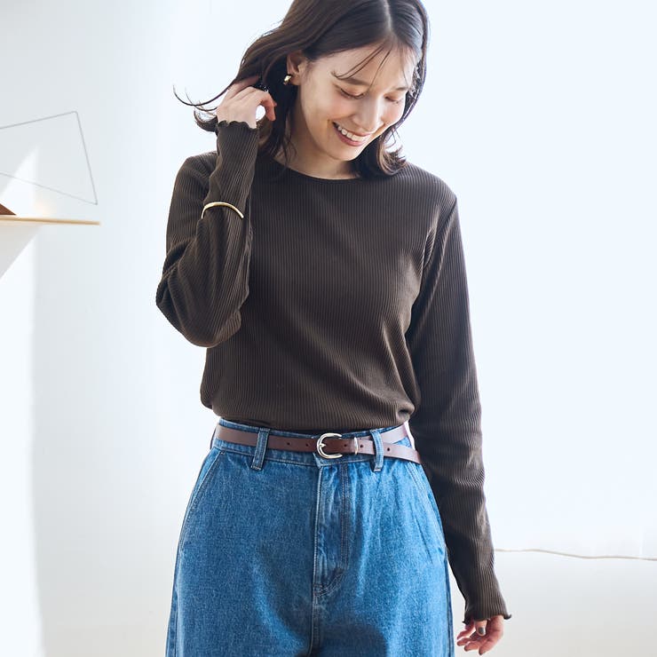 MD.BROWN | 【定番 / 新色追加】メロークルーネックロンT | coen【women】