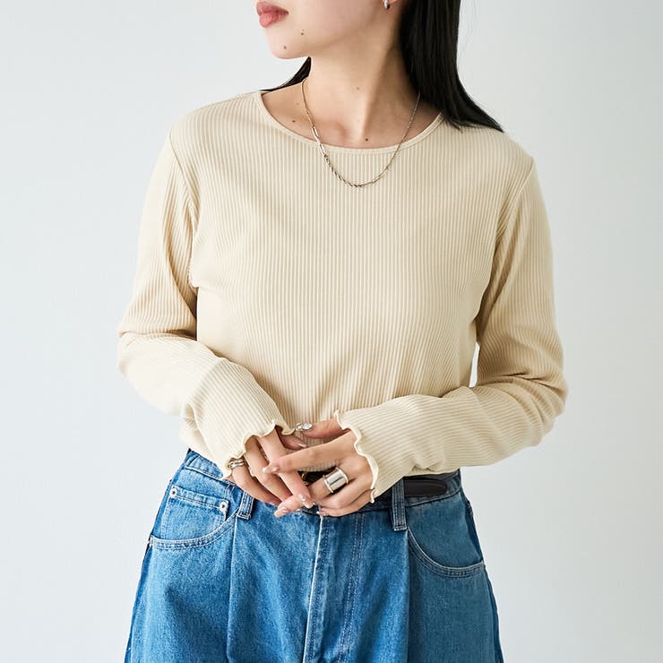 CREAM | 【定番 / 新色追加】メロークルーネックロンT | coen【women】