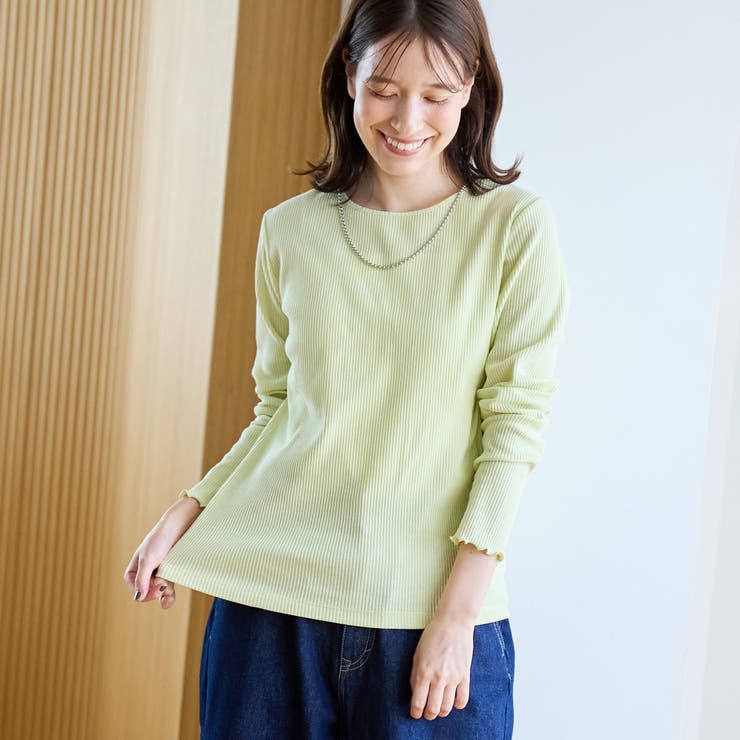 LIME | 【定番 / 新色追加】メロークルーネックロンT | coen【women】