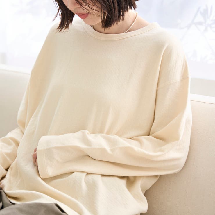 NATURAL | 【Feel Soft / フィールソフト】接結 ロングスリーブTシャツ | coen【women】