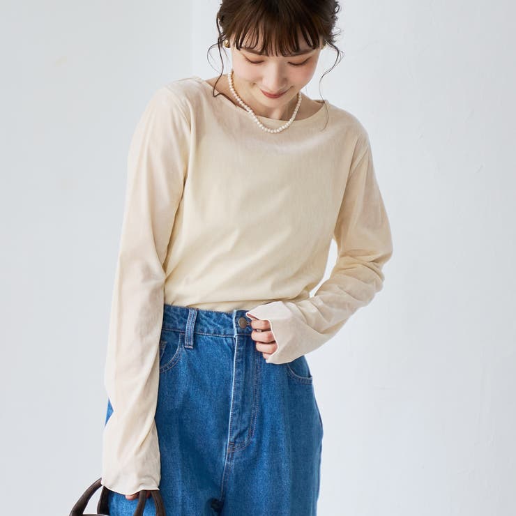 OFF WHITE | シアーベロアロンT | coen【women】