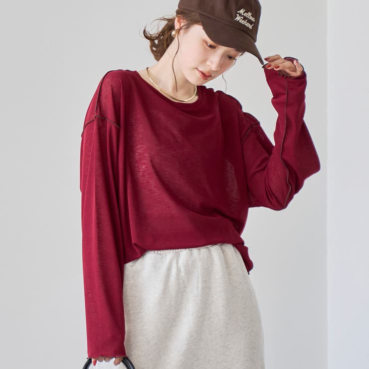 WINE | 配色メローシアーロンT | coen【women】