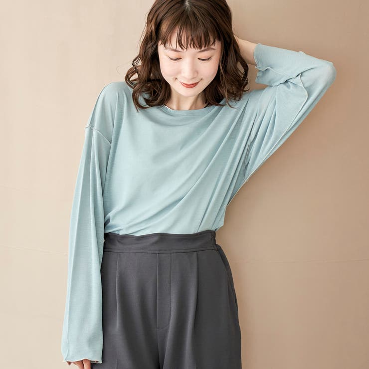 LT.BLUE | 配色メローシアーロンT | coen【women】