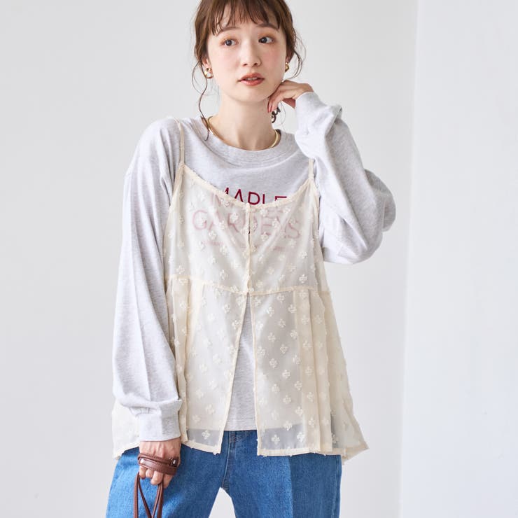 【セットアイテム】ドビーシフォンキャミソール セットロゴロンT | coen【women】 | 詳細画像12 