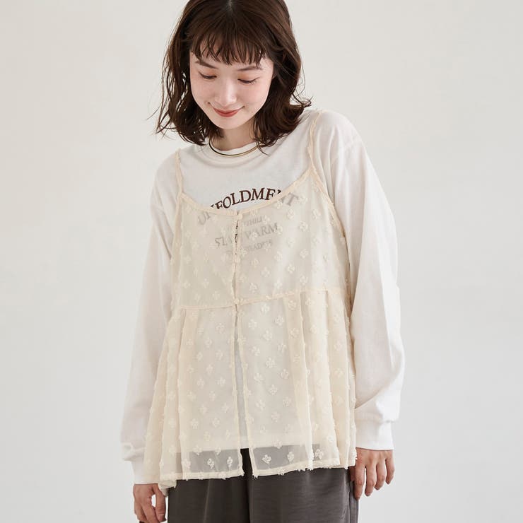 【セットアイテム】ドビーシフォンキャミソール セットロゴロンT | coen【women】 | 詳細画像2 