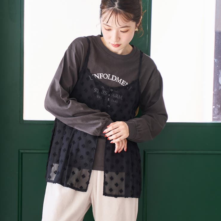 【セットアイテム】ドビーシフォンキャミソール セットロゴロンT | coen【women】 | 詳細画像8 