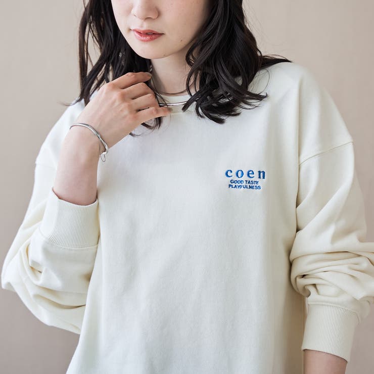 OFF WHITE | 【新色登場】COEN（コーエン）ロゴ刺繍 C/N裏毛スウェット | coen【women】